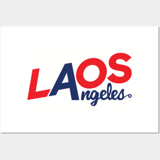 Laos Angeles Red & Blue Logo Posters and Art